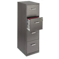 4 Drawer Vertical File Cabinet Metallic Charcoal I2223