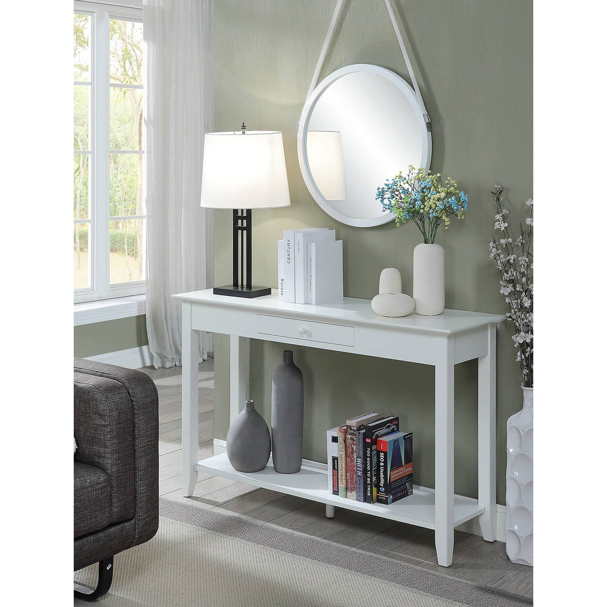 Cherry Single-Drawer Console Table W370