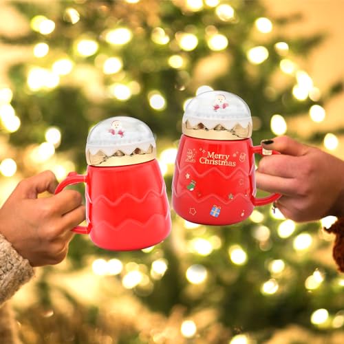 17.6 oz Ceramic Christmas Mug with Lid C527