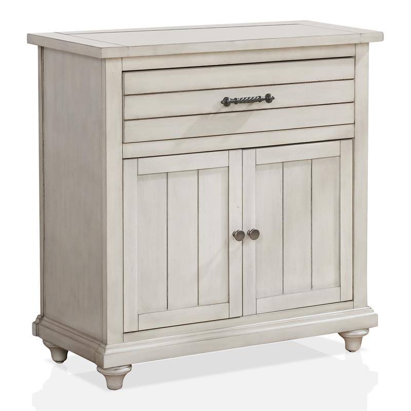 Antique White 1-Drawer Wood Hallway Cabinet Q681606