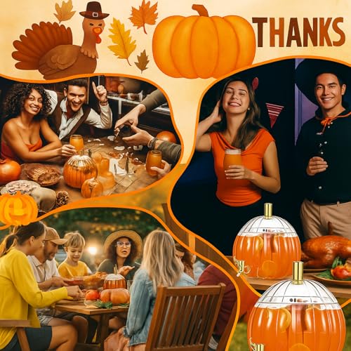 1.3 Gallon Pumpkin Drink Dispenser with 4 Cups R4393