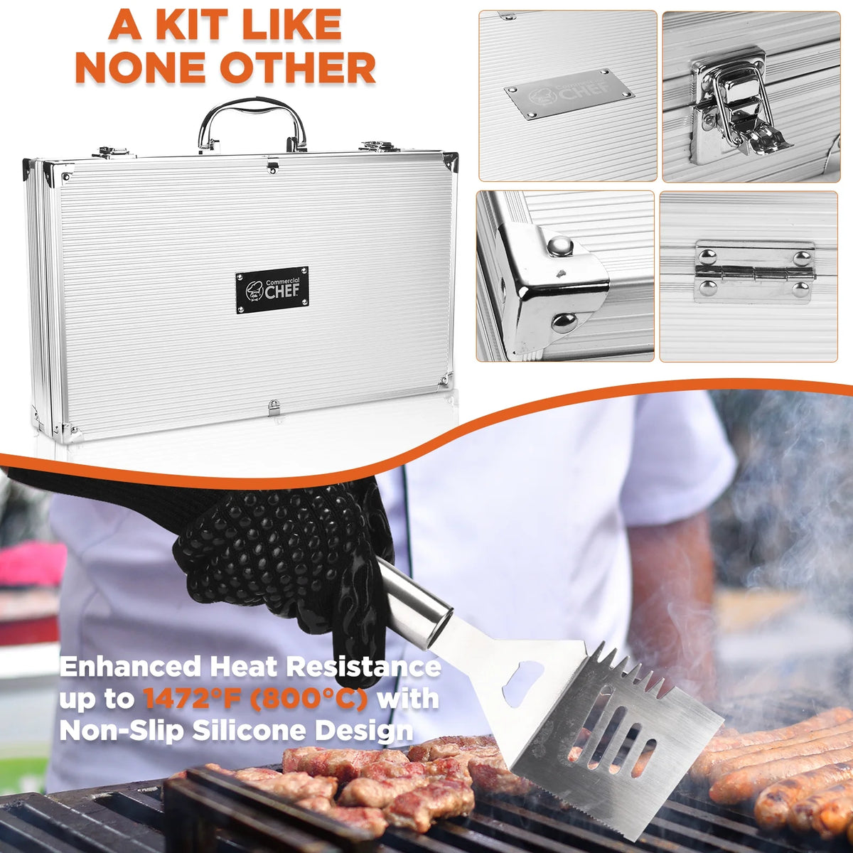 25 Piece Stainless Steel Barbeque Grill Tool Set U326