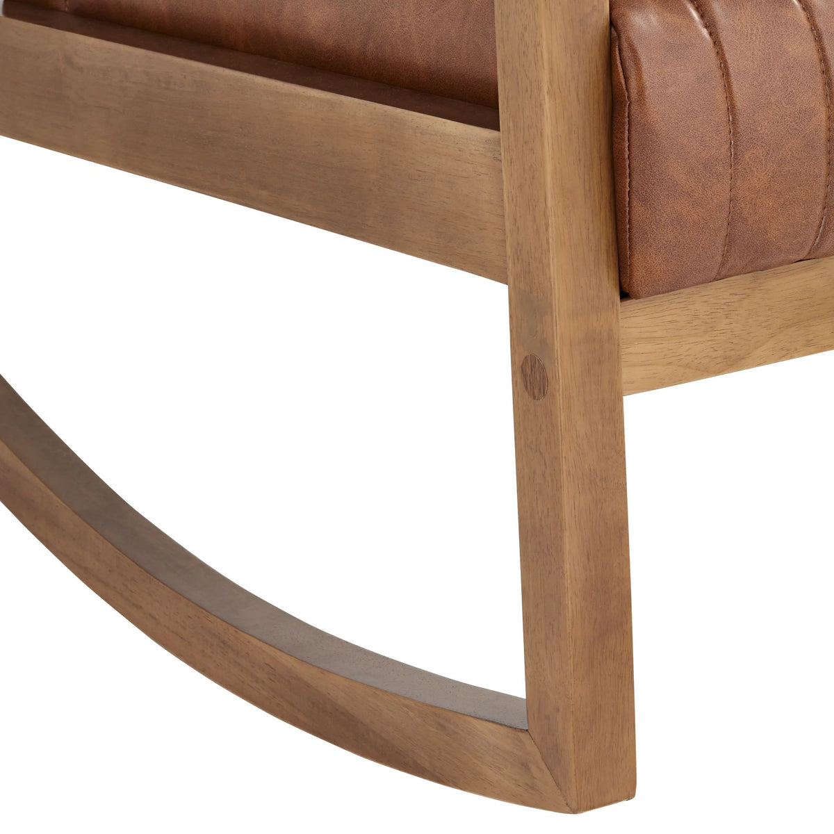 Rust Brown Wood Frame Rocking Chair B787606