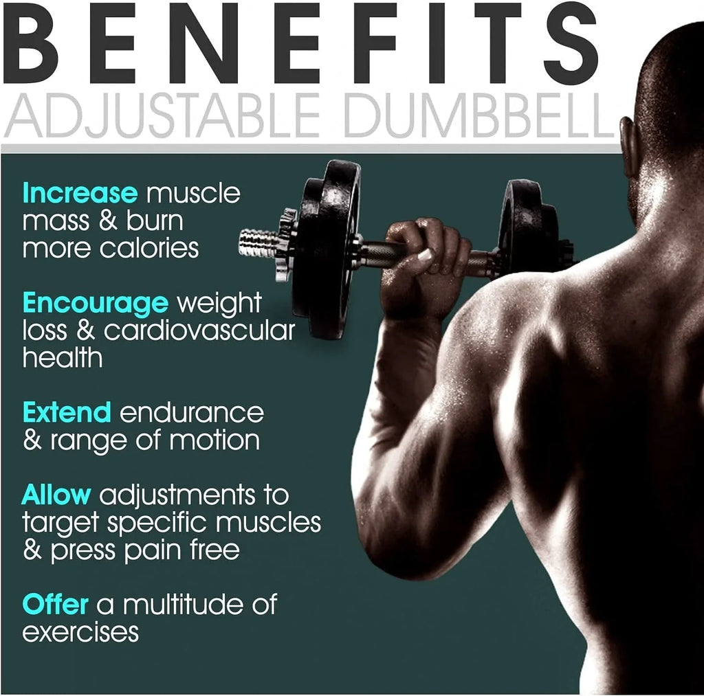 50 lbs Adjustable Cast Iron Dumbbell Set J5715