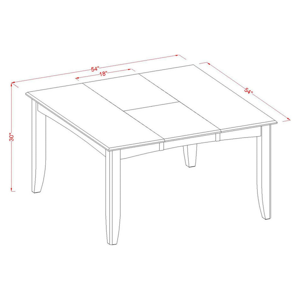 Square Table with Butterfly Leaf Saddle Brown Finish W423