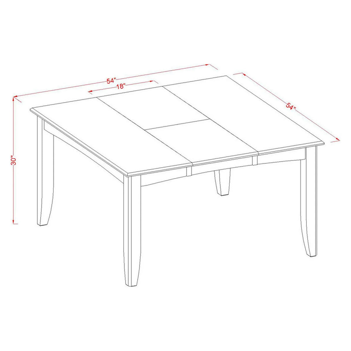 Square Table with Butterfly Leaf Saddle Brown Finish W423