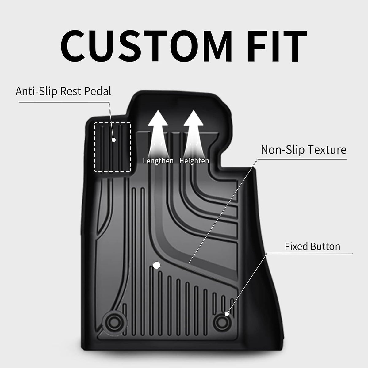 All Weather Car Floor Mats Front & 2nd Seat Floor Liners I938662
