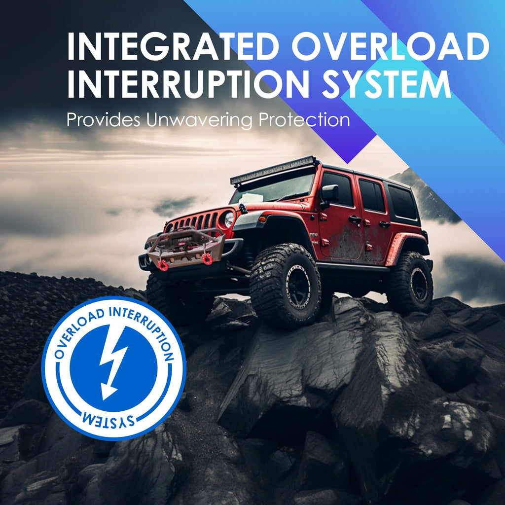 12000 lb Electric Truck Winch with Synthetic Rope V742