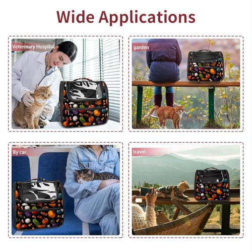 Halloween Pet Carrier Backpack with Ventilated Mesh Windows D60646