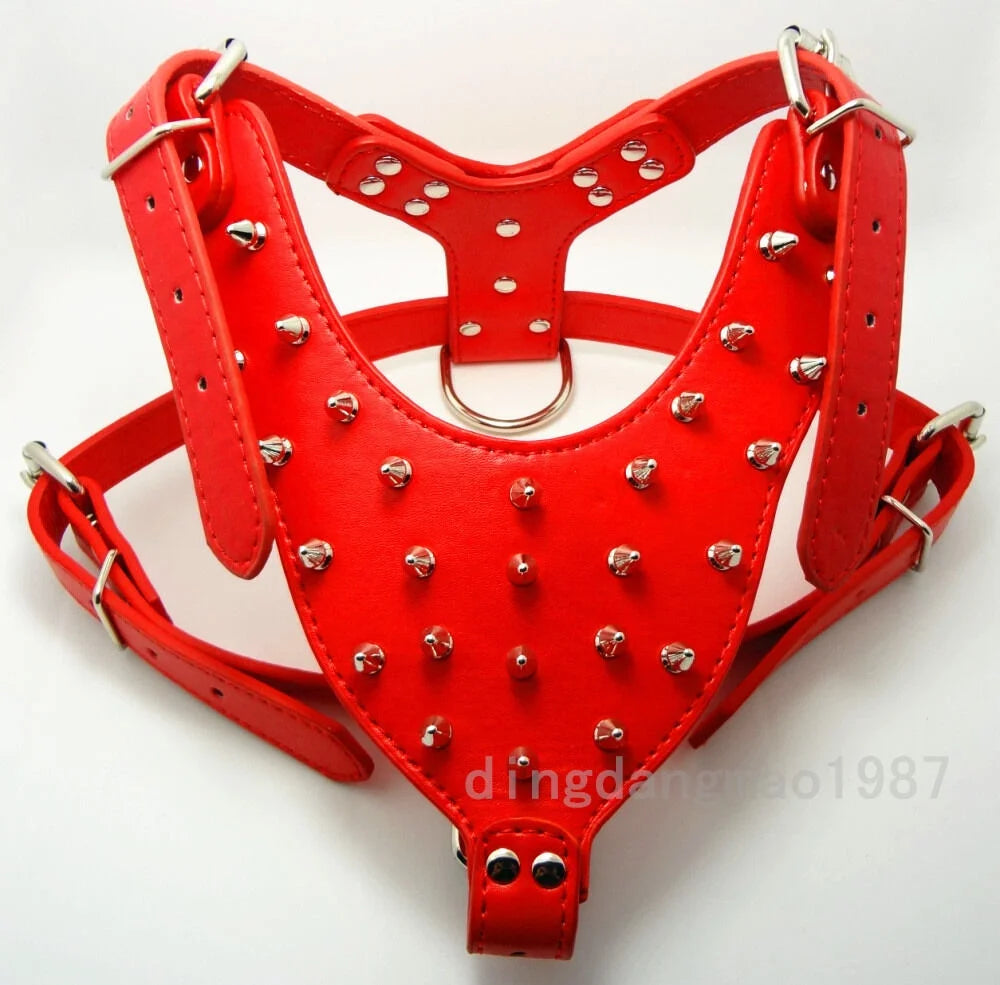 Spiked Studded Leather Dog Harness M2916