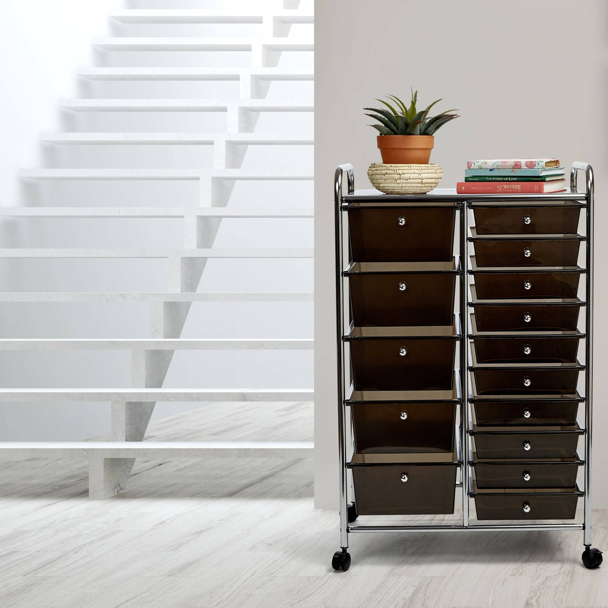 15-Drawer Black Organizer Cart P827