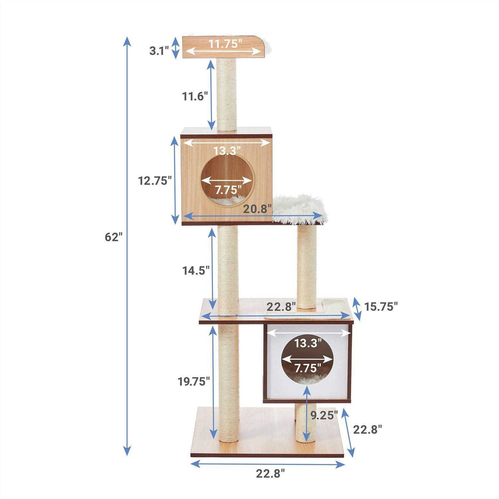 62-in Modern Cat Tree Condo D703259