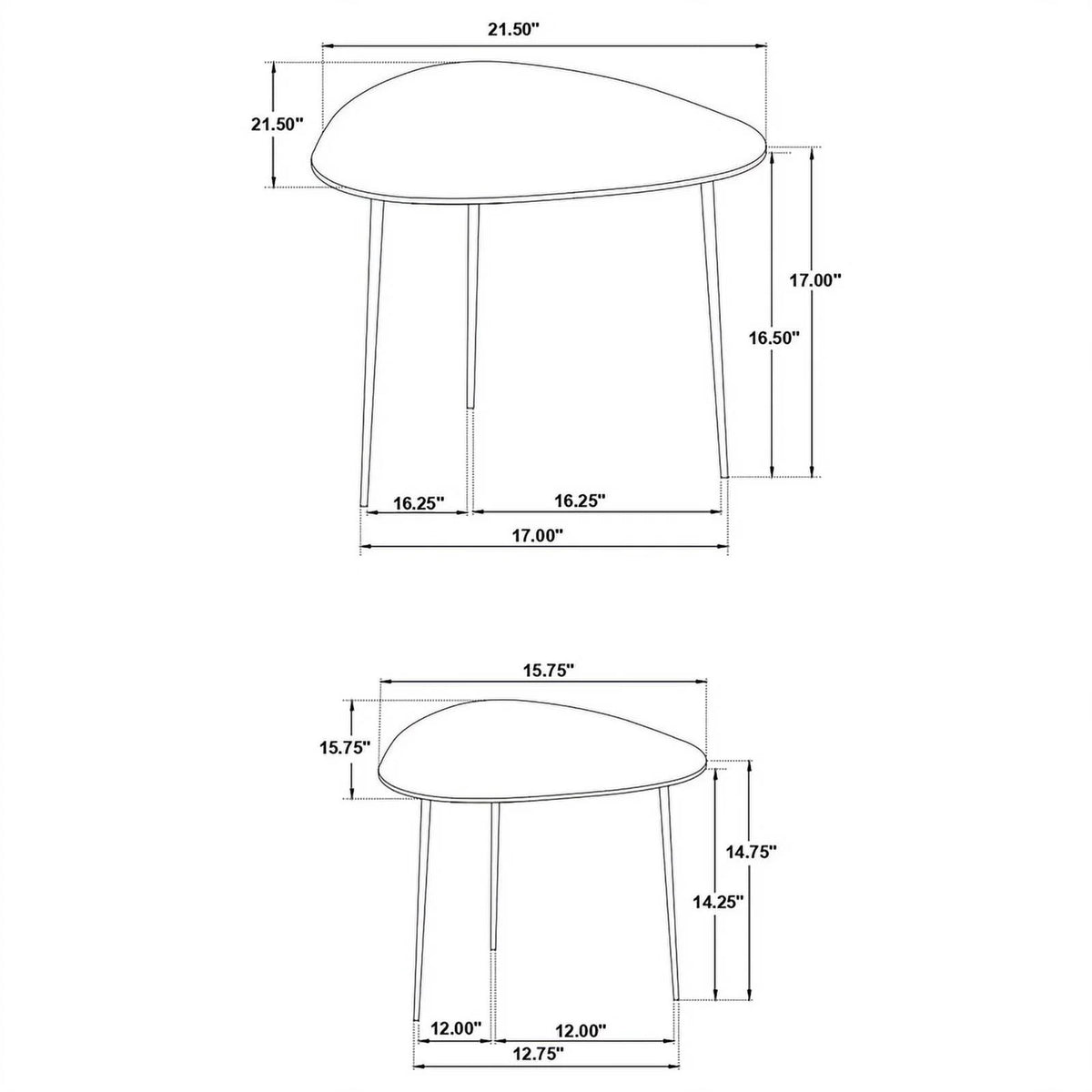 Metal Marble Top Nesting Table F2924