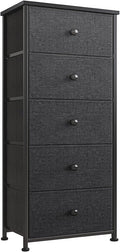 5 Drawer Tall Dresser with Fabric Bins J339766