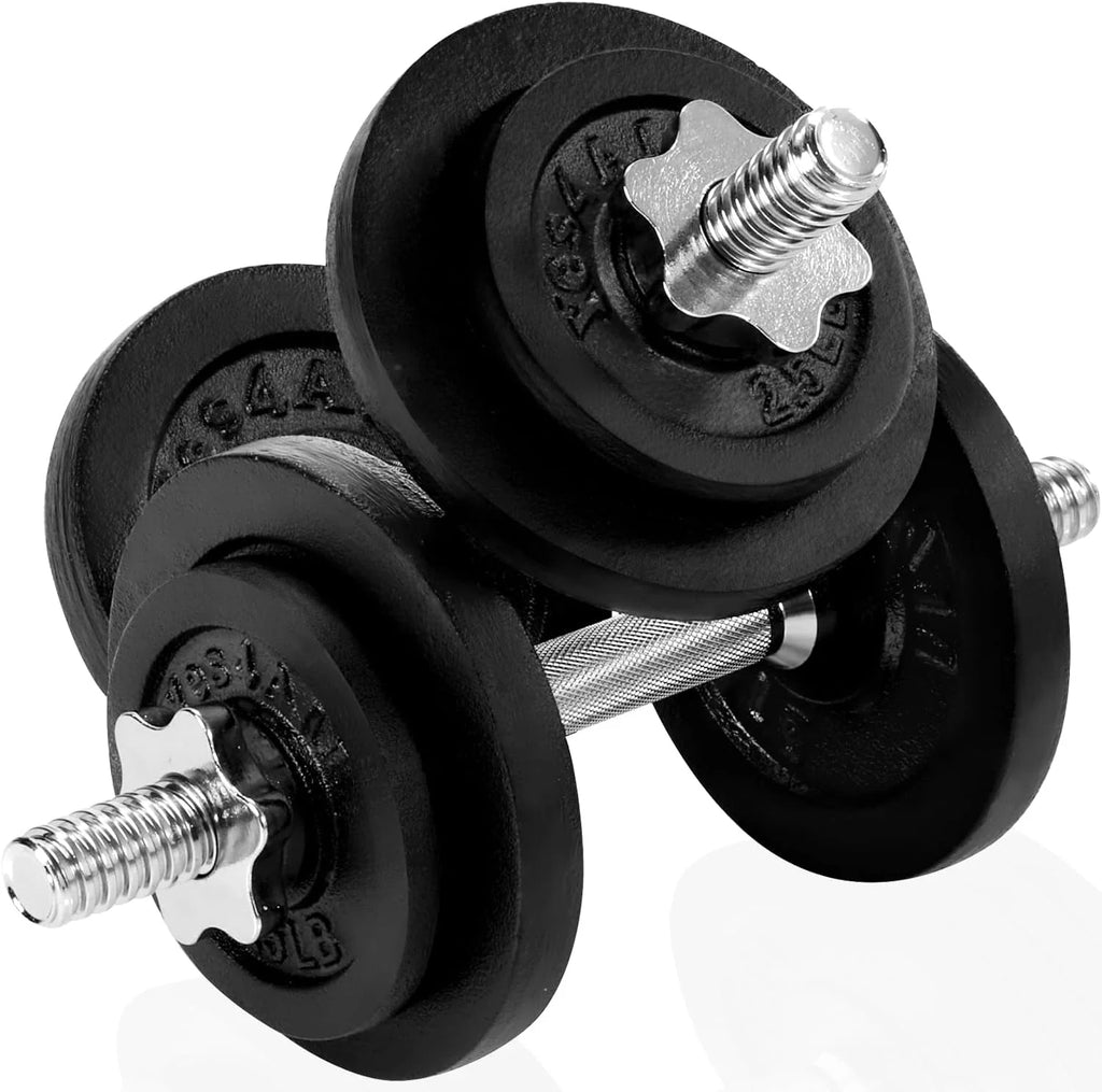 50 lbs Adjustable Cast Iron Dumbbell Set J5715