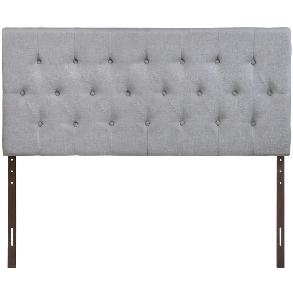Queen Size Grey Fabric Headboard L616