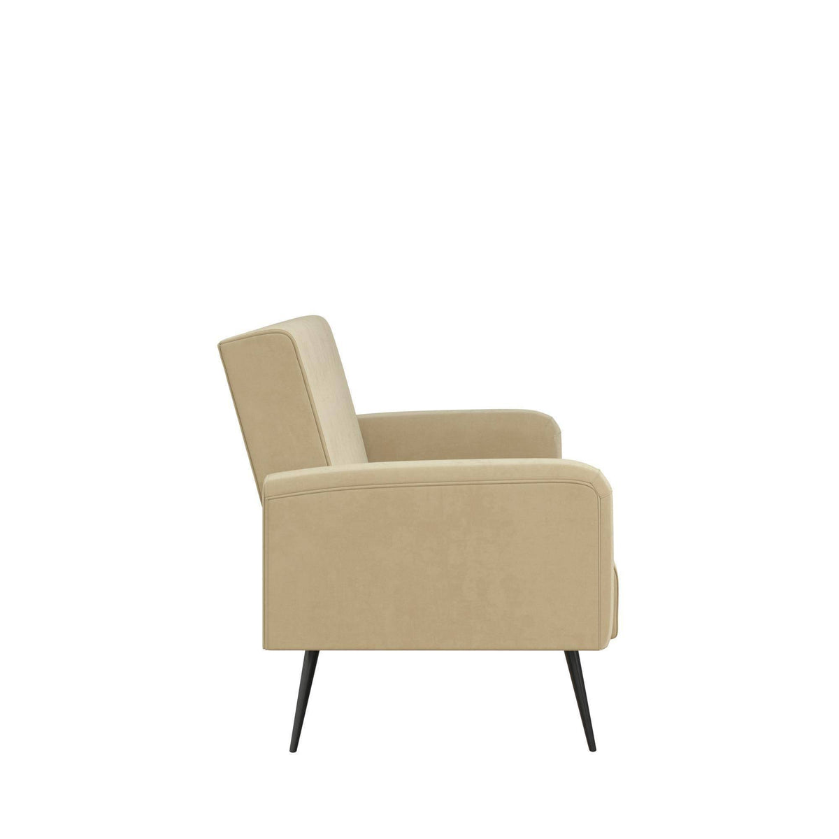 Ivory Velvet Convertible Sofa Bed Futon J975