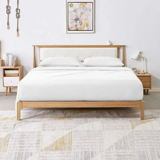 400 Thread Count Egyptian Cotton 4 Pc Queen White Sheet Set V892