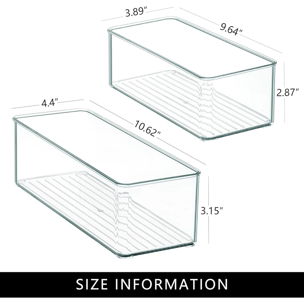 8 PACK Clear Plastic Stackable Storage Bins H981073