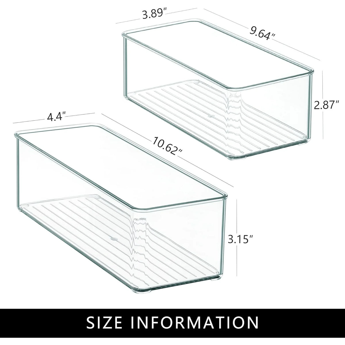 8 PACK Clear Plastic Stackable Storage Bins H981073
