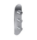 Round Three Hole Vertical Thermostatic Valve Trim Plate with Handle in Architectural White L111317