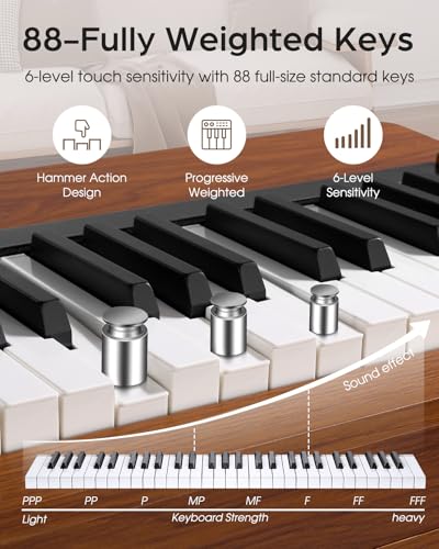 88 Key Fully Weighted Electric Piano with LCD Display U1947