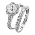 Old Cut Diamond Flower Style Pave Engagement Ring Set, Size 6.5 X349