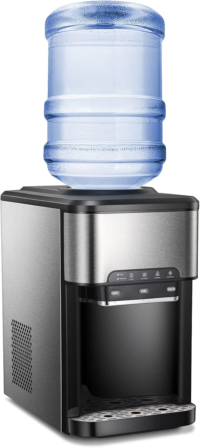 3-in-1 Top Loading Water Cooler Dispenser with Built-in Ice Maker D6599
