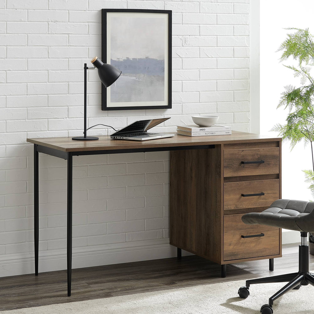 Reclaimed Barnwood 3 Drawer Executive Desk Q4225