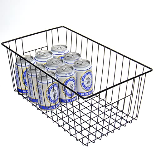 16 inch Upright Freezer Organizer Baskets, Black, Pack 3 Q90998