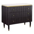 Black and Gold 3-Drawer Wood Chest V802