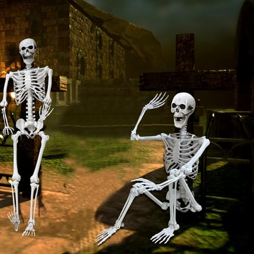 5.4Ft Halloween Life Size Human Skeleton with Movable Joints S960