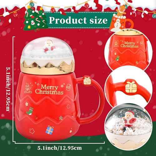 17.6 oz Ceramic Christmas Mug with Lid C527