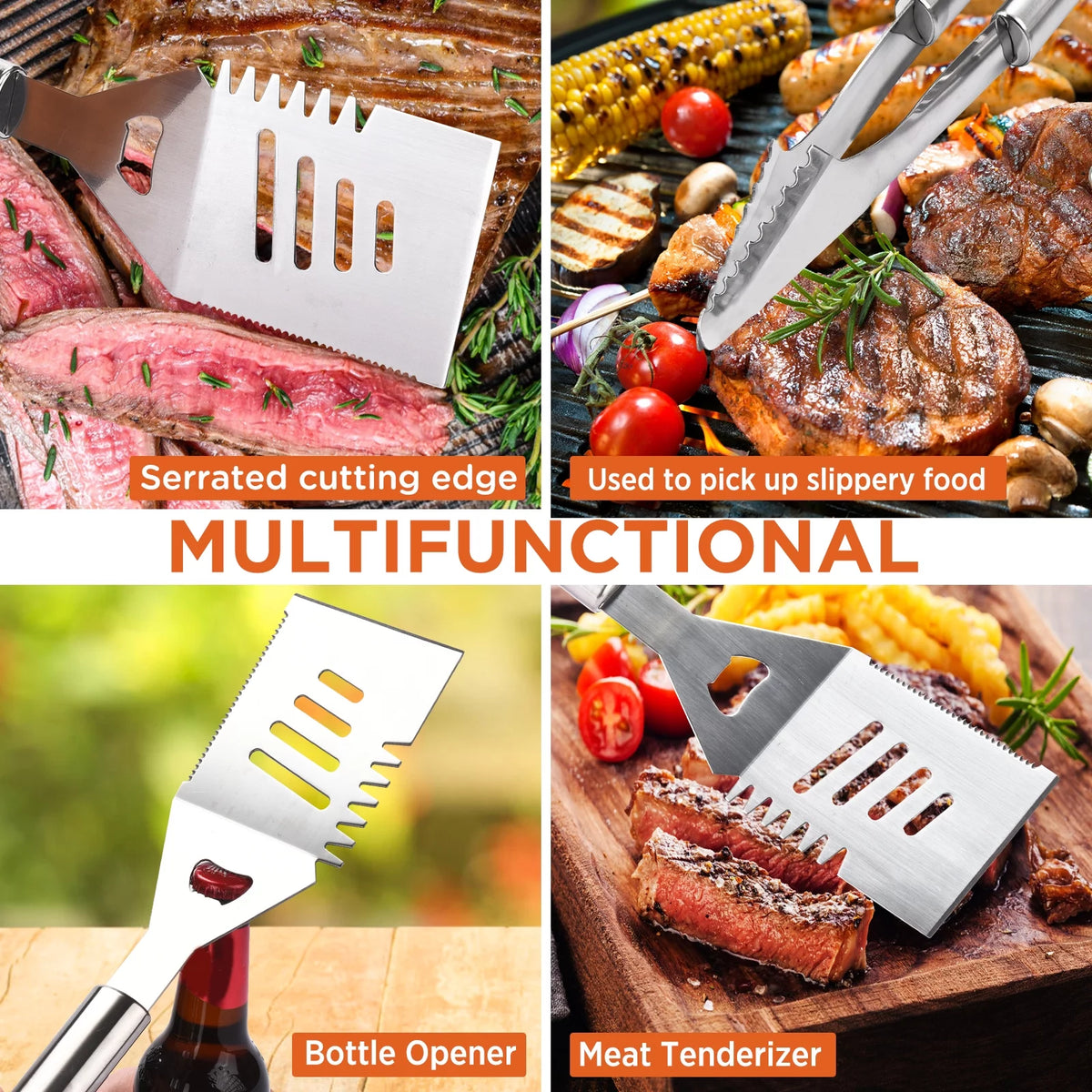 25 Piece Stainless Steel Barbeque Grill Tool Set U326