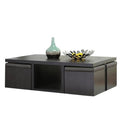 Dark Brown Table and Stool Set with Hidden Storage Y17154