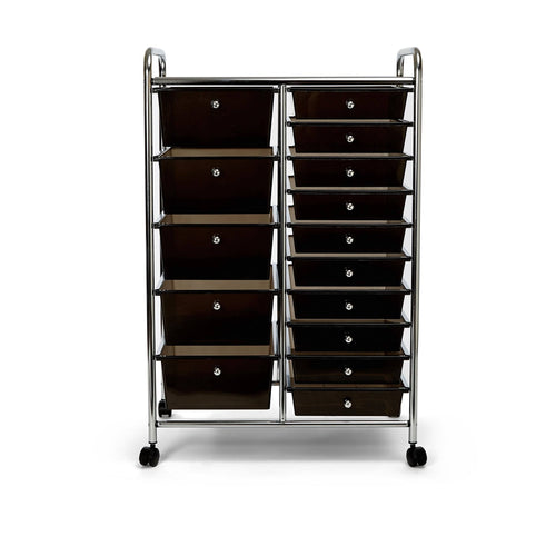 15-Drawer Black Organizer Cart P827