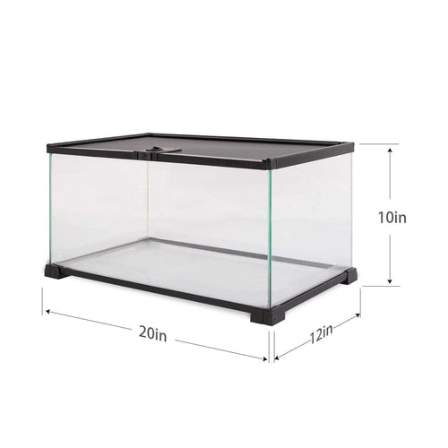 10 Gallon Glass Reptile Terrarium with Sliding Screen Top O264510