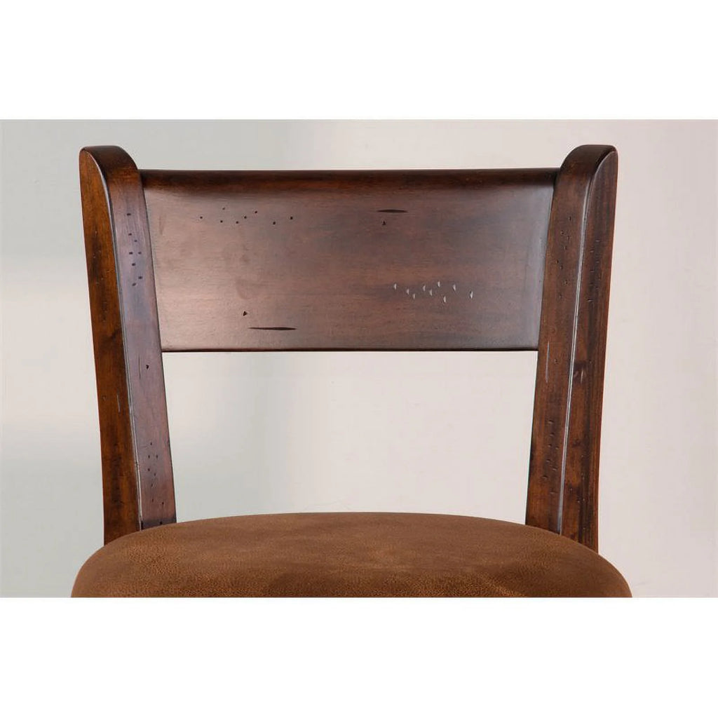 24" Mahogany Wood Swivel Barstool J698917