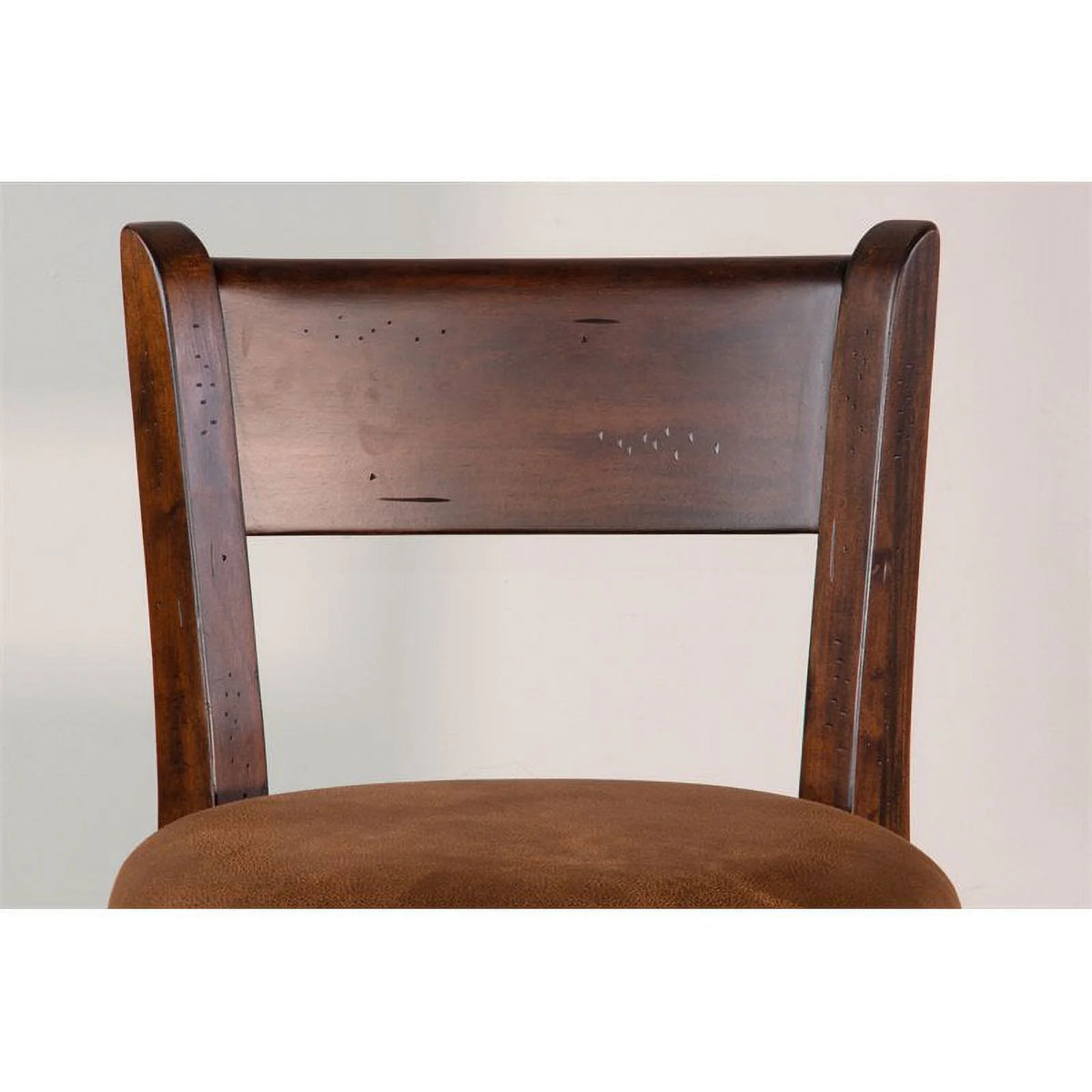 24" Mahogany Wood Swivel Barstool J698917