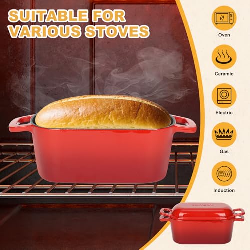 3.6QT Oval Enameled Cast Iron Dutch Oven with Lid K967223