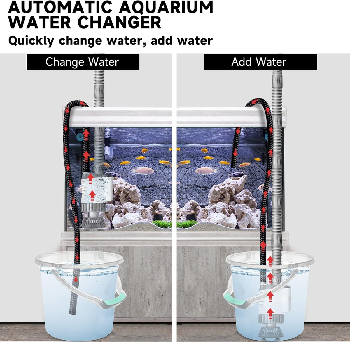 6 in 1 Aquarium Gravel Cleaner Siphon Kit, 30W, 320GPH G307730