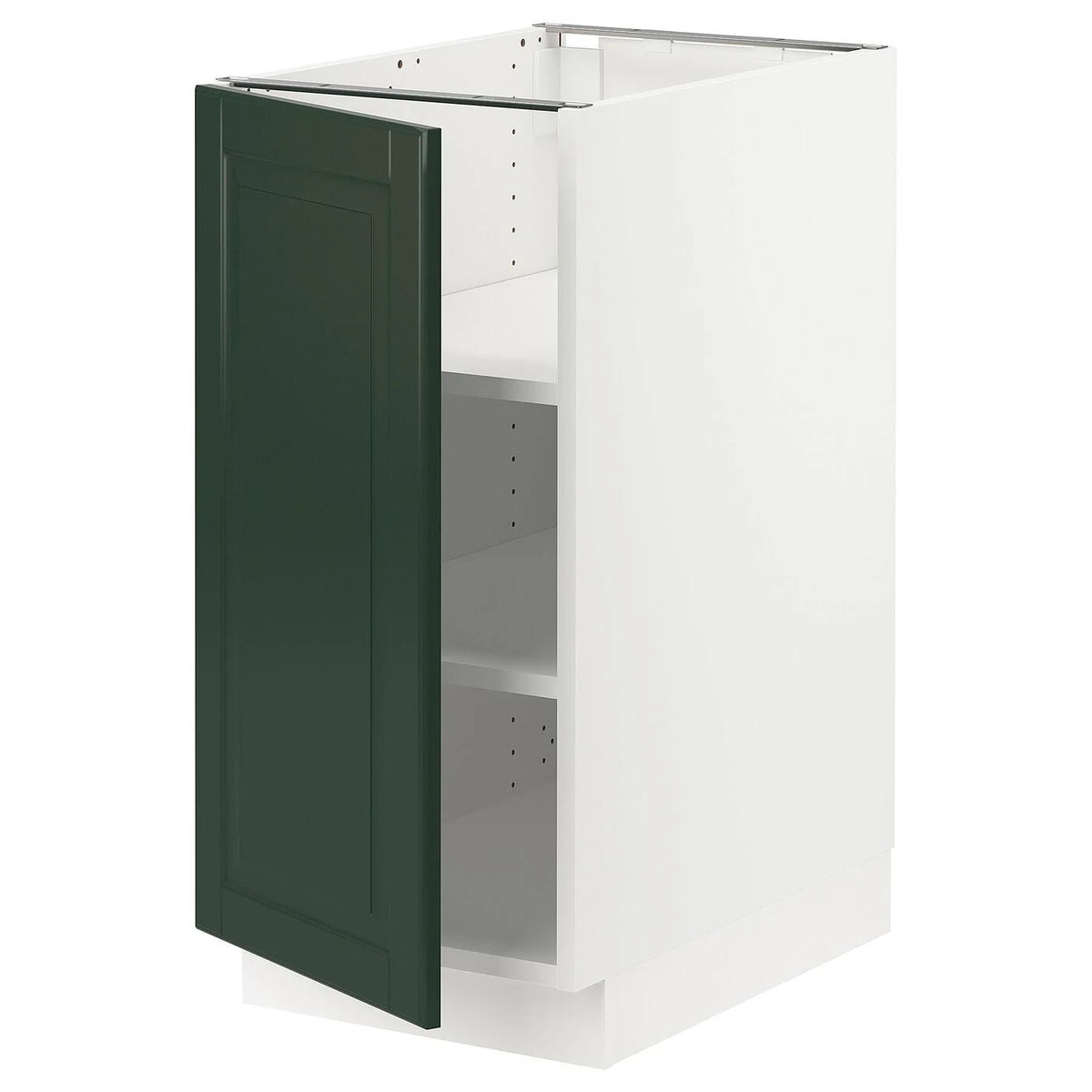 White Bodbyn Dark Green Base Cabinet with Shelves M124355