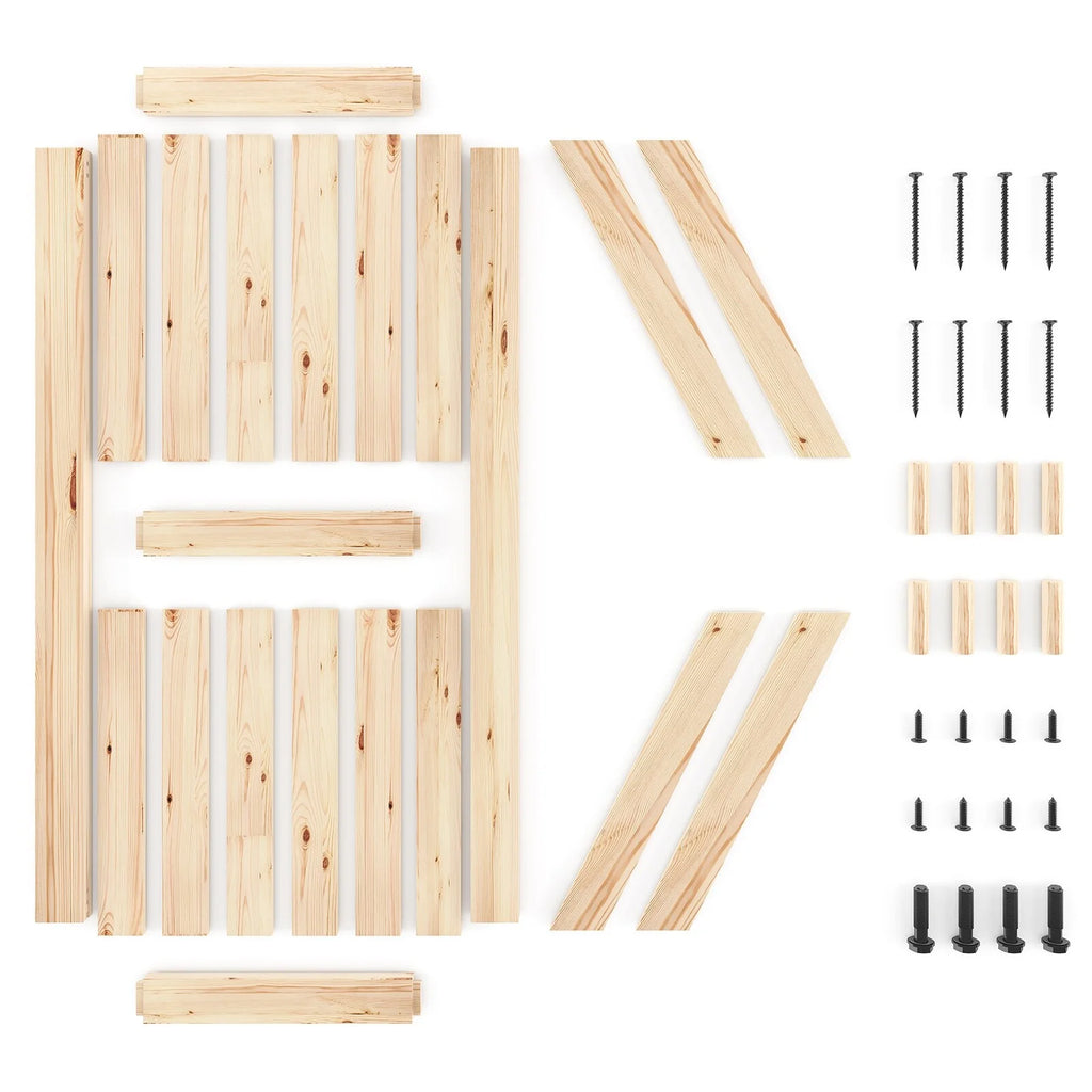 Unfinished Solid Spruce Wood Sliding Barn Door 36in x 84in Y464