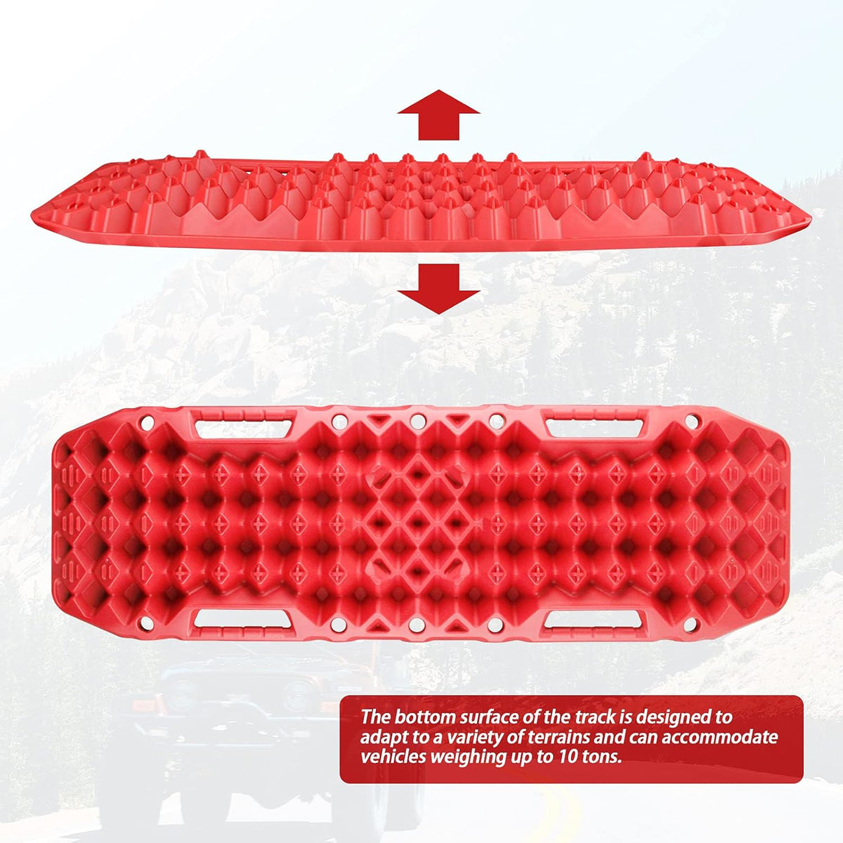 Recovery Tracks Traction Boards with Jack Lift Base Design, Red Pack of 2 M979766