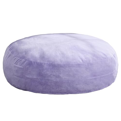 3ft Grey Faux Fur Bean Bag Chair L82655