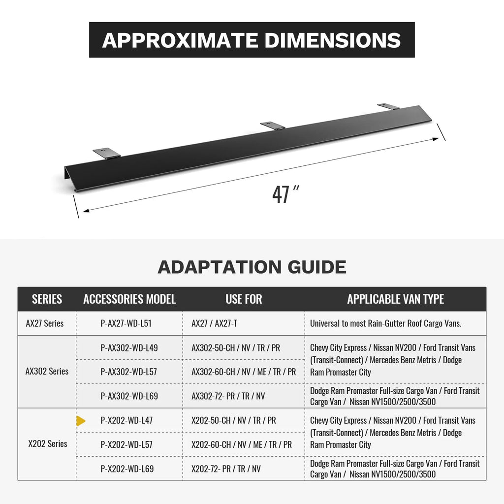47" Steel Ladder Rack Wind Deflector S847065