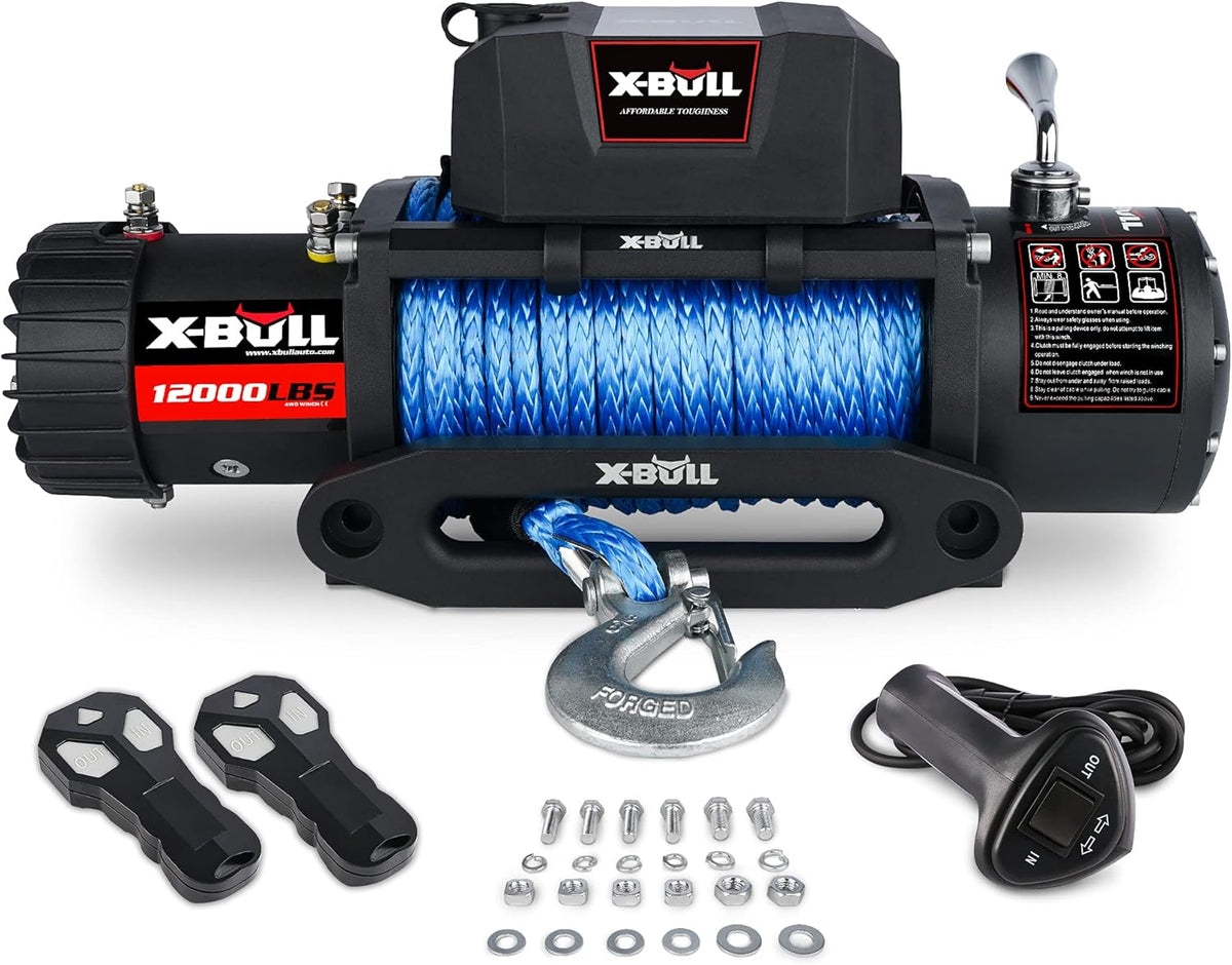 Blue 12000 lb Electric Winch Kit with Wireless Remote G331