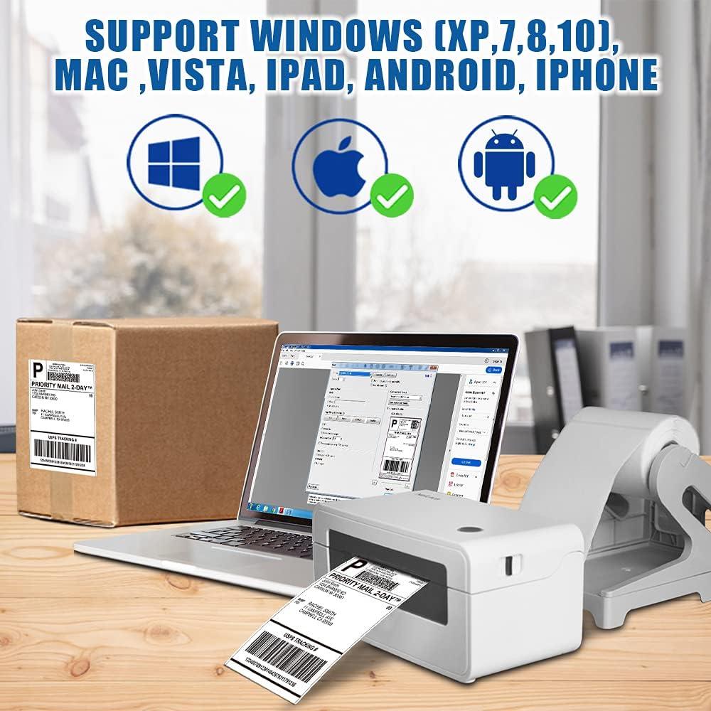 Bluetooth Thermal Label Printer 4x6, Portable Wireless Shipping Label Printer O65506