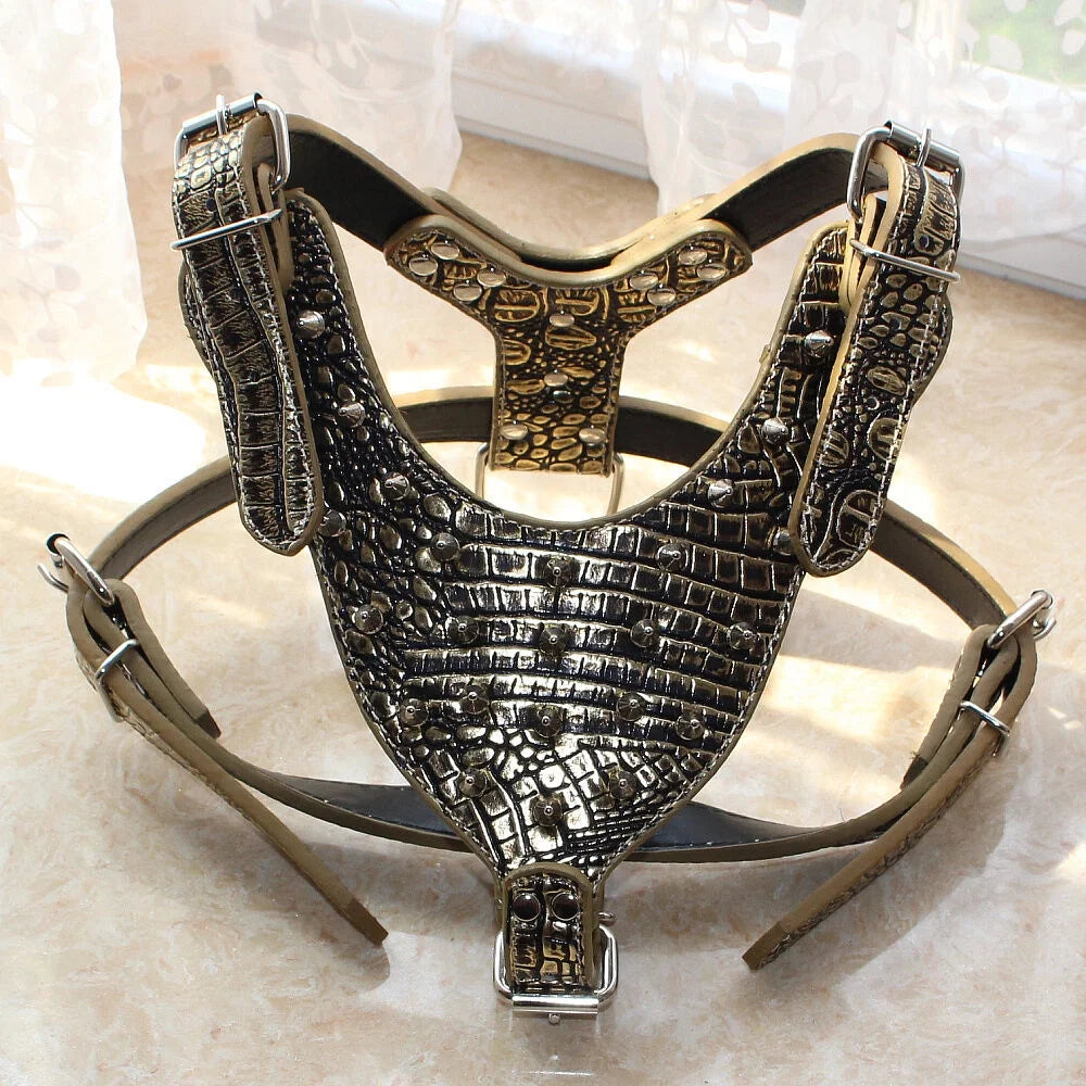 Spiked Studded Leather Dog Harness M2916