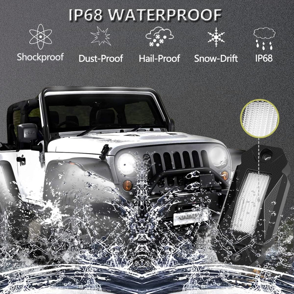 White 12PCS LED Rock Lights N476